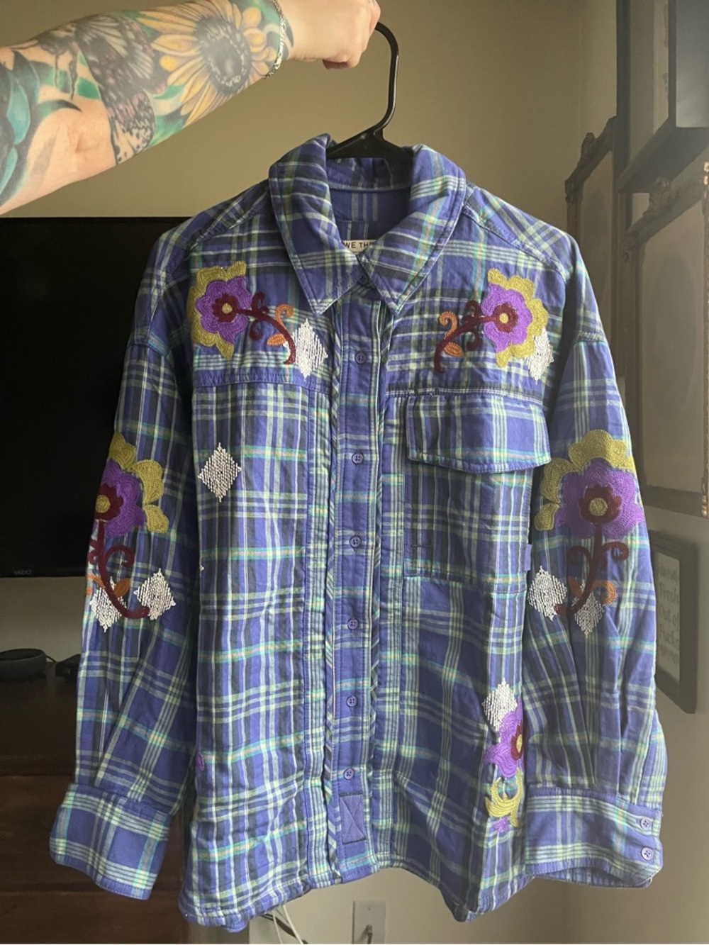 NWT- We The Free Embroidered Sashiko Shirt - Picture 3 of 3